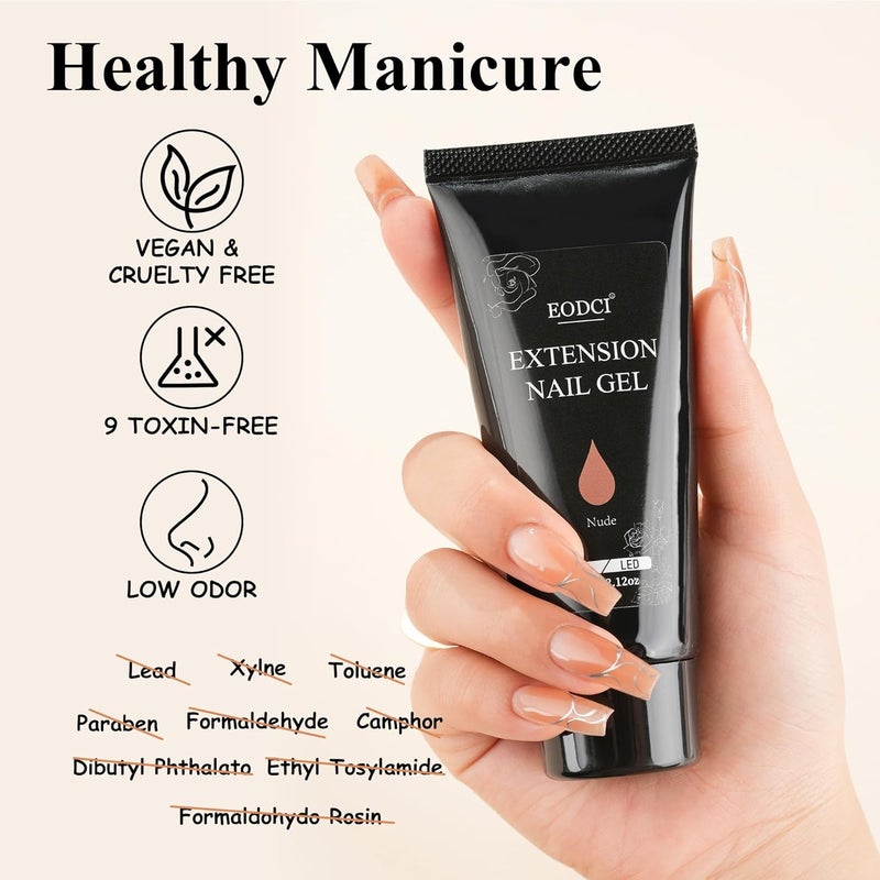 eodci 60g Rouge Neutral Color Poly Nail Gel, Poly Extension Gel Nail Art Acrylic Extension, Tube Extension Spring Gel Nail Builder for Women as Easter Poly Nail Gel - Image 2
